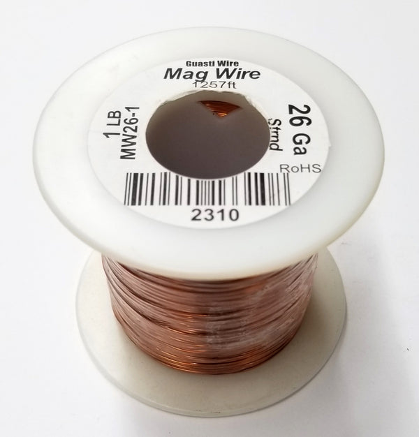 26 Gauge Insulated Magnet Wire, 1 Pound Roll (1,257' Approx.) 26AWG MW26-1