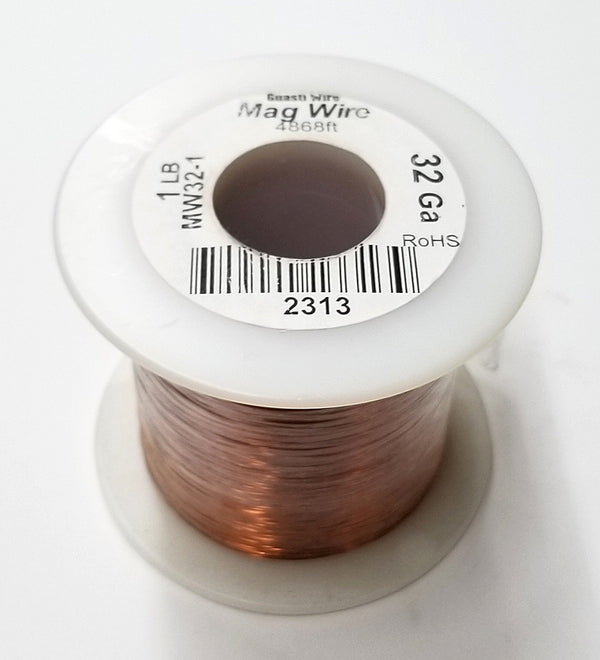 32 Gauge Insulated Magnet Wire, 1 Pound Roll (4,868' Approx.) 32AWG MW32-1