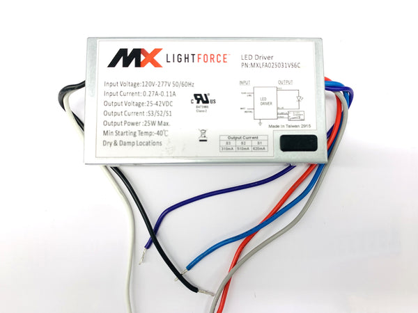 MXLFA025031VS6C, 25-42V DC Constant Current LED Driver ~ 310, 510, 620mA