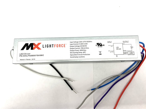 MXLFA060070V06C, 60-86V DC Constant Current LED Driver ~ 700mA