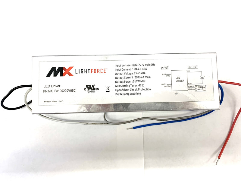 MXLFA100200V06C, 33-55V DC Constant Current LED Driver ~ 2,000mA