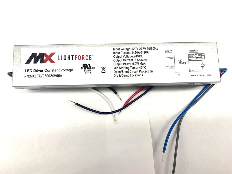 MXLFAV060024V06A Constant Voltage LED Driver 24V DC ~ 2.5A Max.