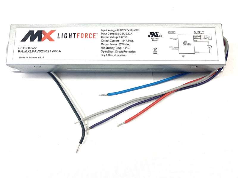 MXLFAV025024V06A Constant Voltage LED Driver 24V DC ~ 1.04A Max.