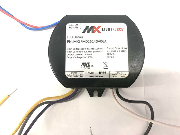 MXLFM025140V06A, 9-18V DC Constant Current LED Driver ~ 1,400mA