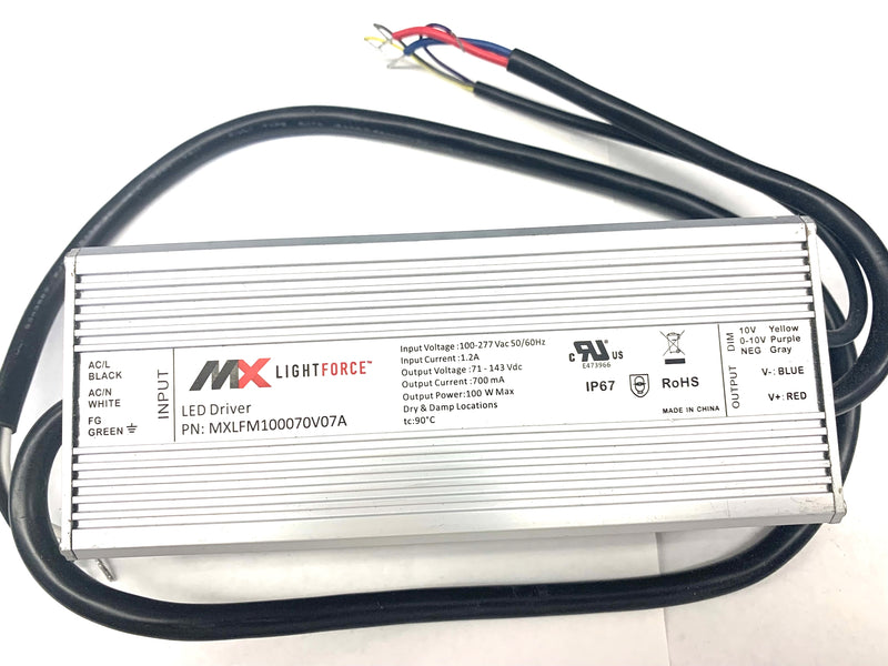 MXLFM100070V07A, 71-143V DC Constant Current LED Driver ~ 700mA