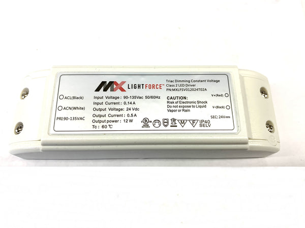 MXLFSV012024T02A Constant Voltage LED Driver 24V DC ~ 500mA Max.