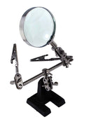 2-1/2" Diameter 4x Helping Hand Magnifier with Alligator Clips ~ Glass Lens