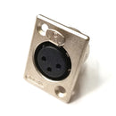 NC3FP-1, Neutrik 3 Pin XLR Female Panel Mount Connector