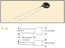 NTE 02-N103-1 Compensation Type NTC Thermistor 10K Ohm 10%, B Constant=3434K ~ 5 Pack