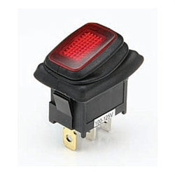 NTE 54-200W Rocker Switch Waterproof Illuminated SPST 16A ON-NONE-OFF Red 110V Neon Lamp
