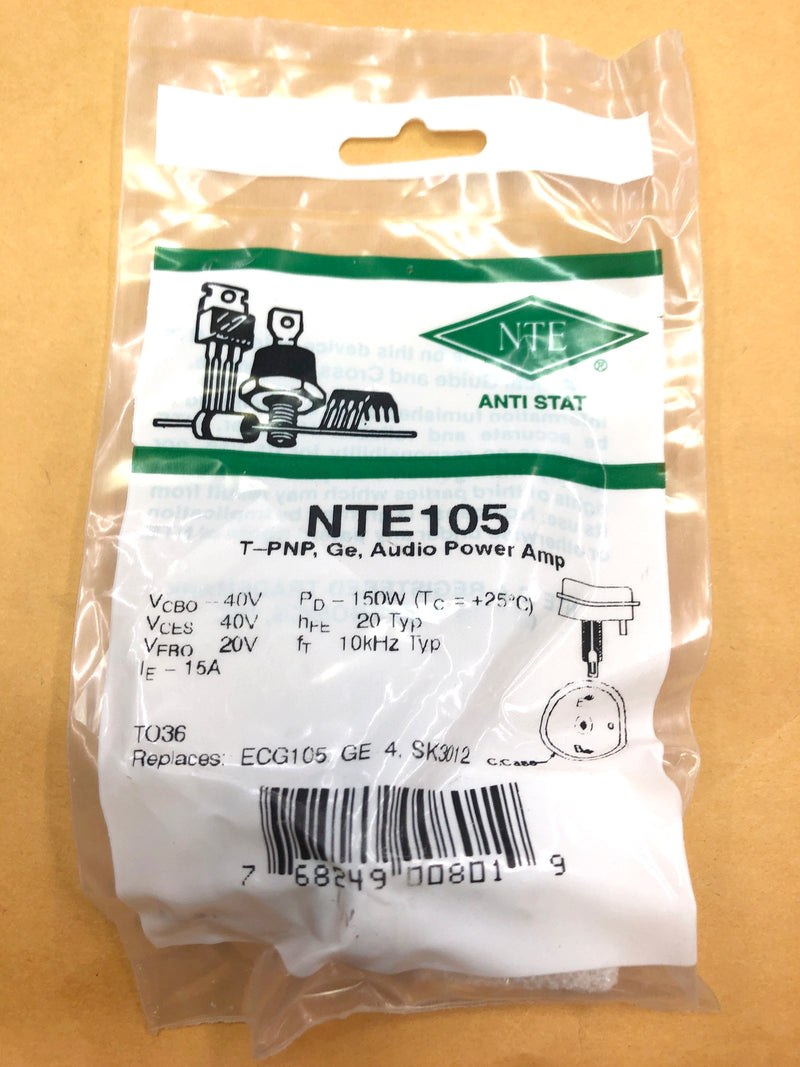 NTE105, 15A @ 40V PNP Germanium Transistor Power Switching ~ TO-36 (ECG105)