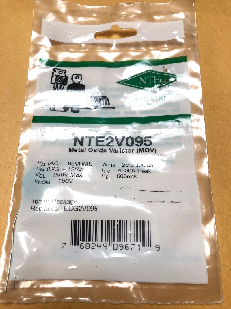 NTE2V095, 95V AC RMS MOV Metal Oxide Varistor ~ 16.0mm Diameter (ECG2V095)