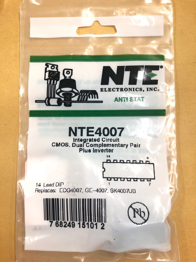 NTE4007, CMOS Dual Complementary Pair Plus Inverter ~ 14 Pin DIP (ECG4007)