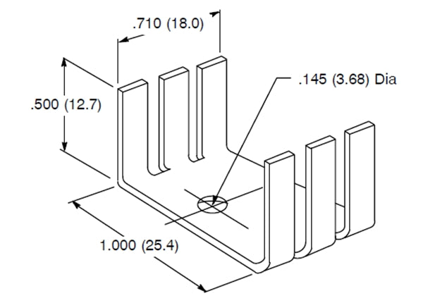 NTE403 Heat Sink for Plastic Power Transistors (TO3P, TO126, TO202, TO220) 2PK