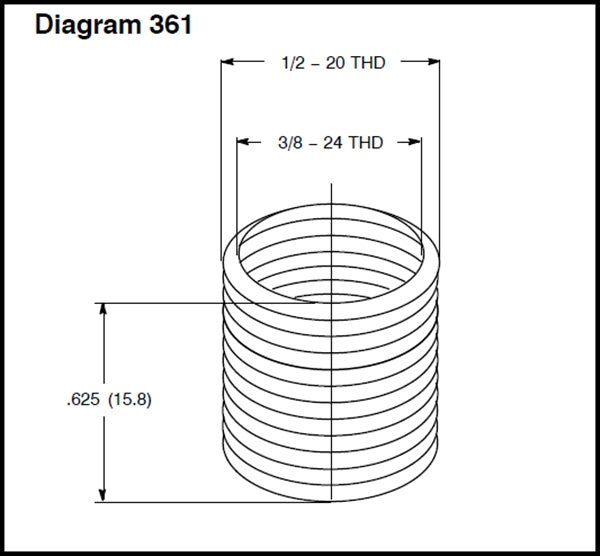 NTE432 Hadware Thread Converter 3/8â€-24 to 1/2â€-20 for Stud Packages ~ (ECG432)