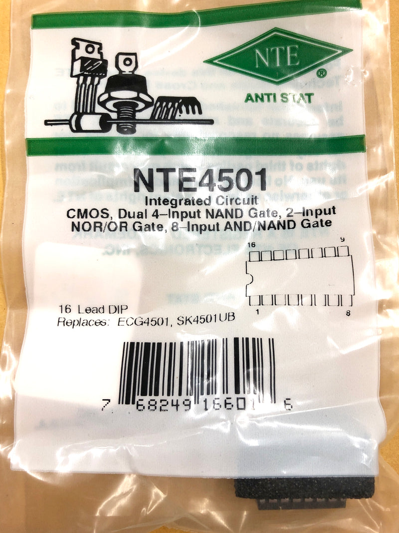 NTE4501, CMOS Multifunction* Triple Gate ~ 16 Pin DIP (ECG4501, MC14501)