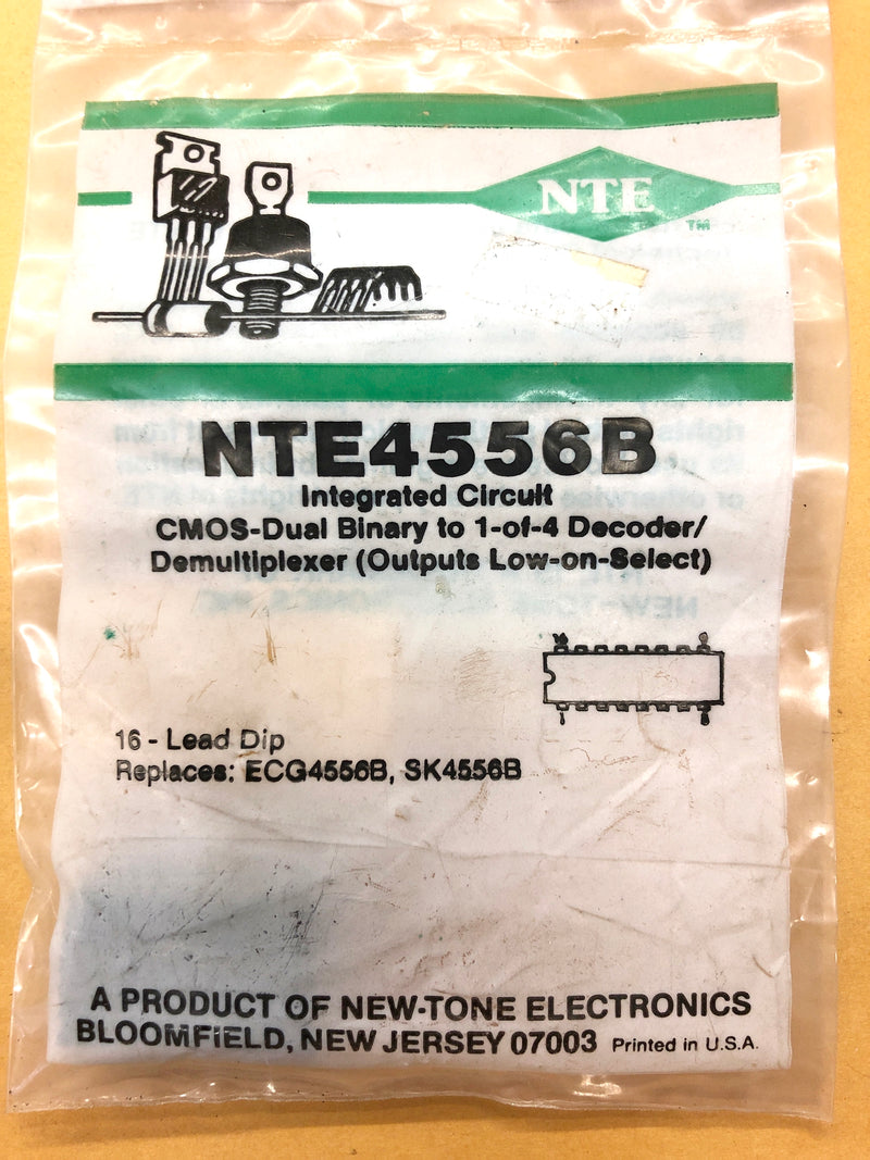 NTE4556B, CMOS Dual Binary To 1 of 4 Decoder/Demultiplexer ~ 16 DIP (ECG4556B)