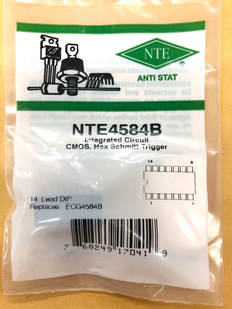 NTE4584B, CMOS Hex Schmit Trigger ~ 14 Pin DIP (ECG4584B)