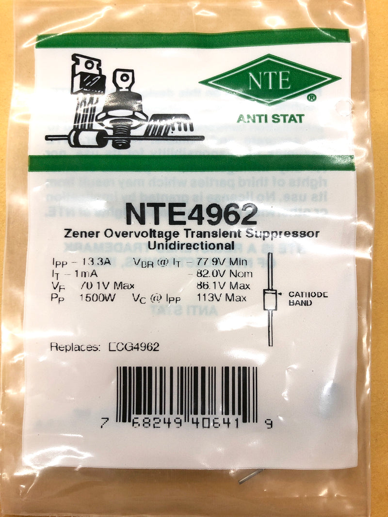 NTE4962 82.0V Overvoltage Transient Suppressor, Unidirectional ~ Axial (ECG4962)