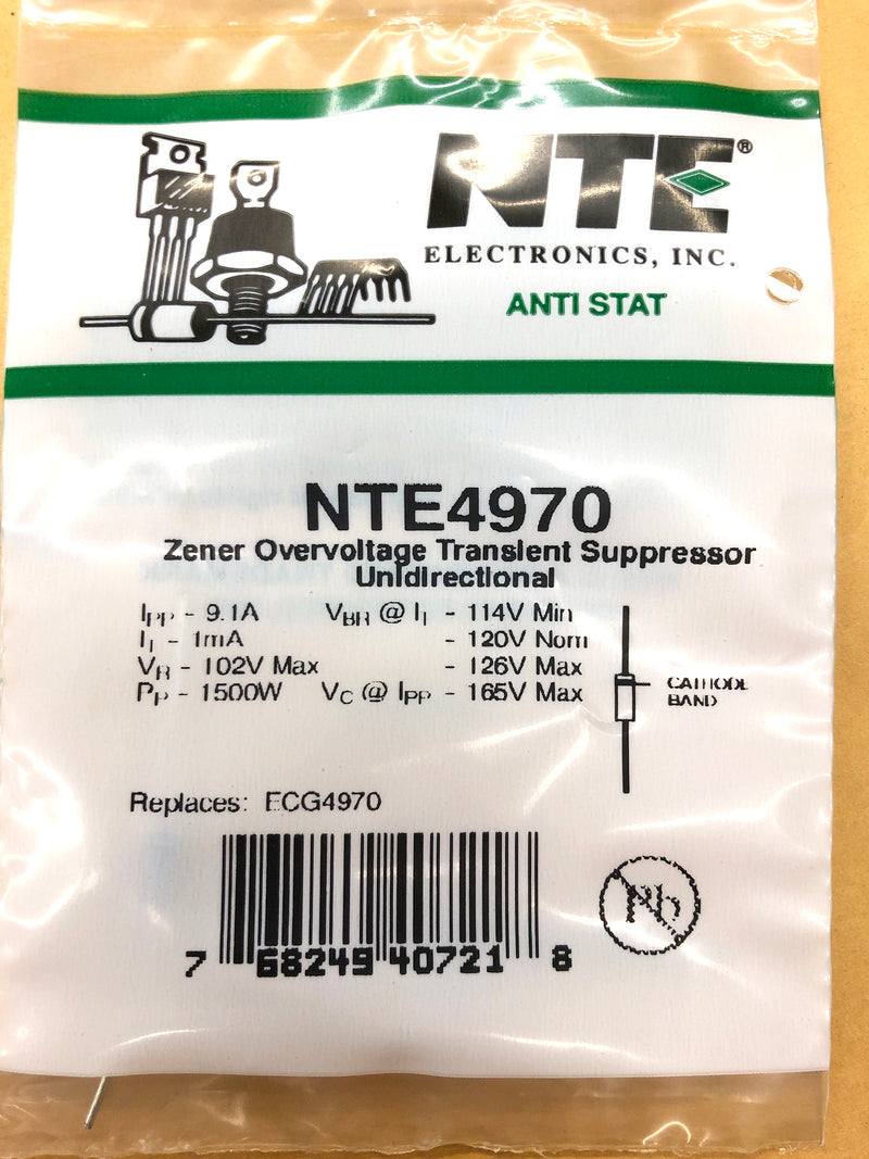NTE4970 120V Overvoltage Transient Suppressor, Unidirectional ~ Axial (ECG4970)