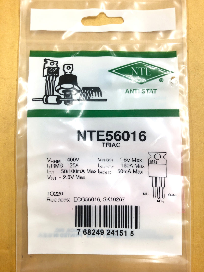 NTE56016, 400V @ 25A Silicon 4 Mode TRIAC ~ TO-220 (ECG56016)