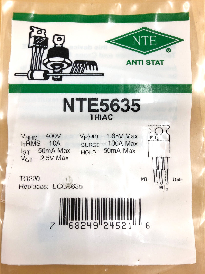 NTE5635, 400V @ 10A Silicon 3 Mode TRIAC ~ TO-220 (ECG5635)
