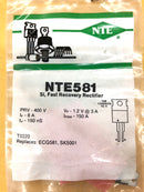 NTE581, 400V PRV @ 8A General Purpose, Fast Recovery Diode ~ TO-220 (ECG581)