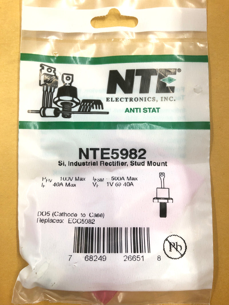 NTE5982, 100V PRV @ 40A General Purpose Diode ~ DO-5 Stud Case (ECG5982)