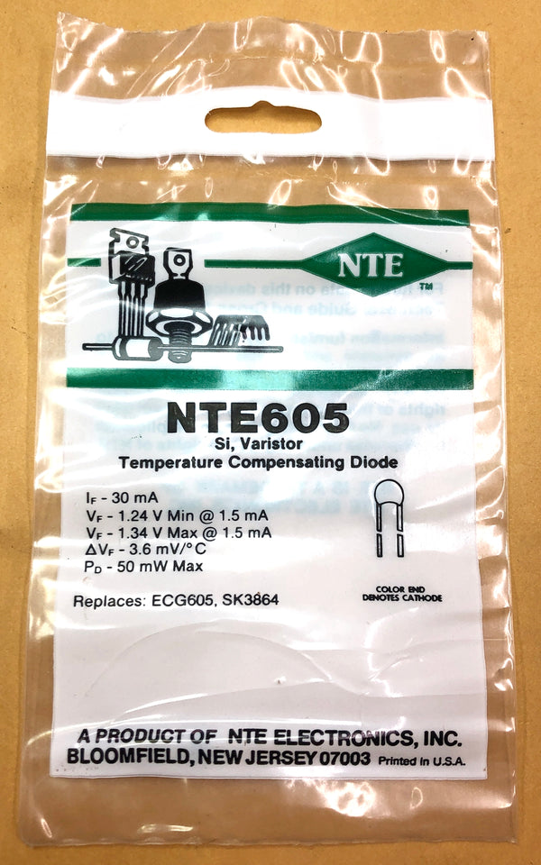 NTE605, Vf 1.34V @ 1.5mA Varistor Temperature Compensating Diode ~ (ECG605)