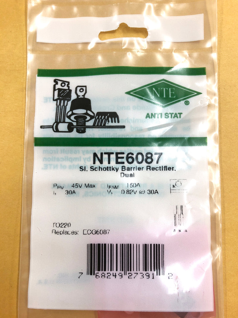 NTE6087, 45V @ 30A* Dual Schottky Diode Common Cathode ~ TO-220 (ECG6087)