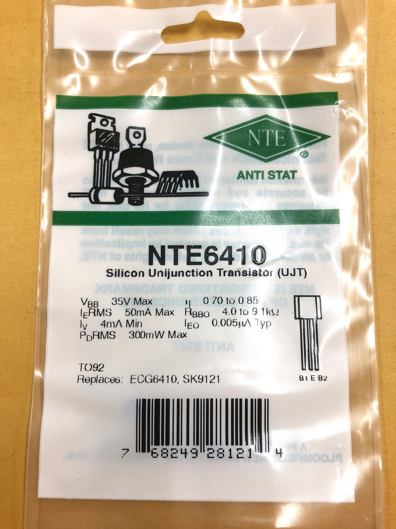 NTE6410, 50mA @ 35V Silicon Unijunction Transistor ~ TO-92 (ECG6410)