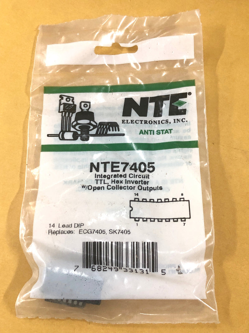 NTE7405, TTL - Hex Inverter w/Open Collector Outputs ~ 14 Pin DIP