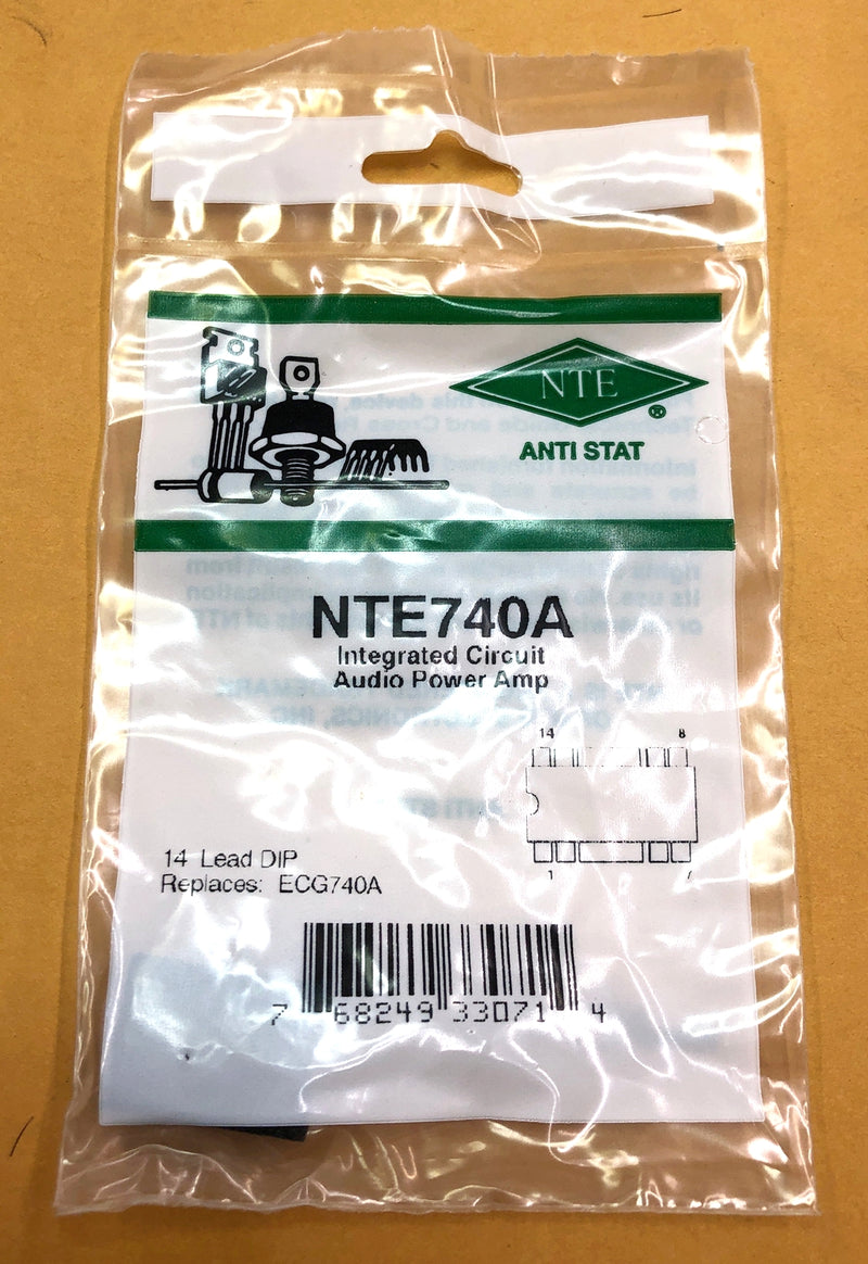 NTE740A Integrated Circuit, Audio Power Amplifier 2 Watt Vcc=26V ~ 14 Pin DIP