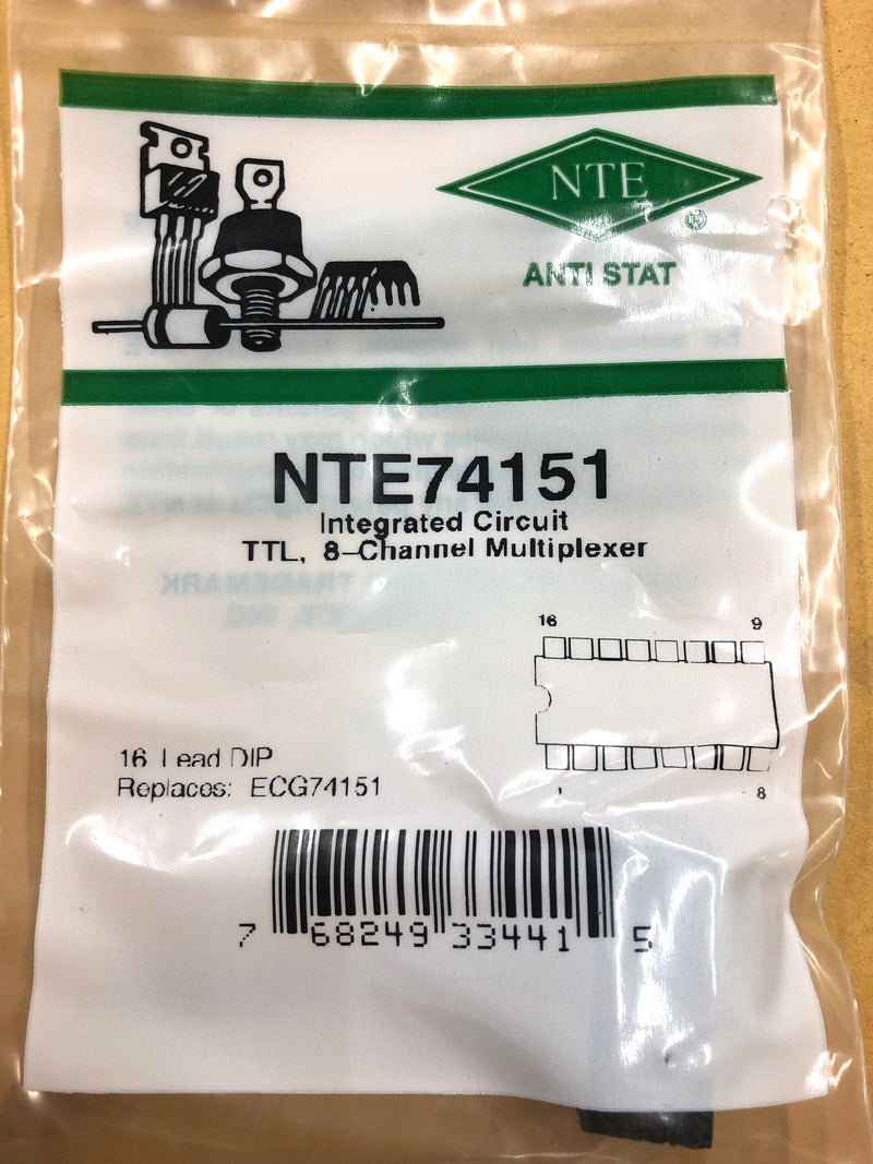 NTE74151, TTL 8 Channel Data Selector/Multiplexer ~ 16 Pin DIP