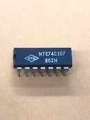 NTE74C107, TTL-CMOS Dual J-K Flip Flop w/Clear ~ 16 Pin DIP