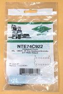 NTE74C922, TTL-CMOS 16 Key, Keyboard Encoder w/3 State Output ~ 18 Pin DIP