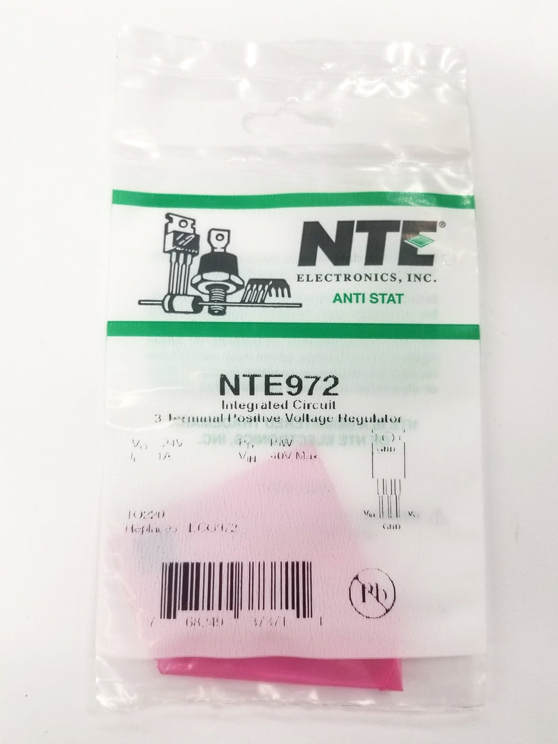 NTE972, +24V @ 1A Positive Voltage Regulator ~ TO-220 3 Pin (ECG972)