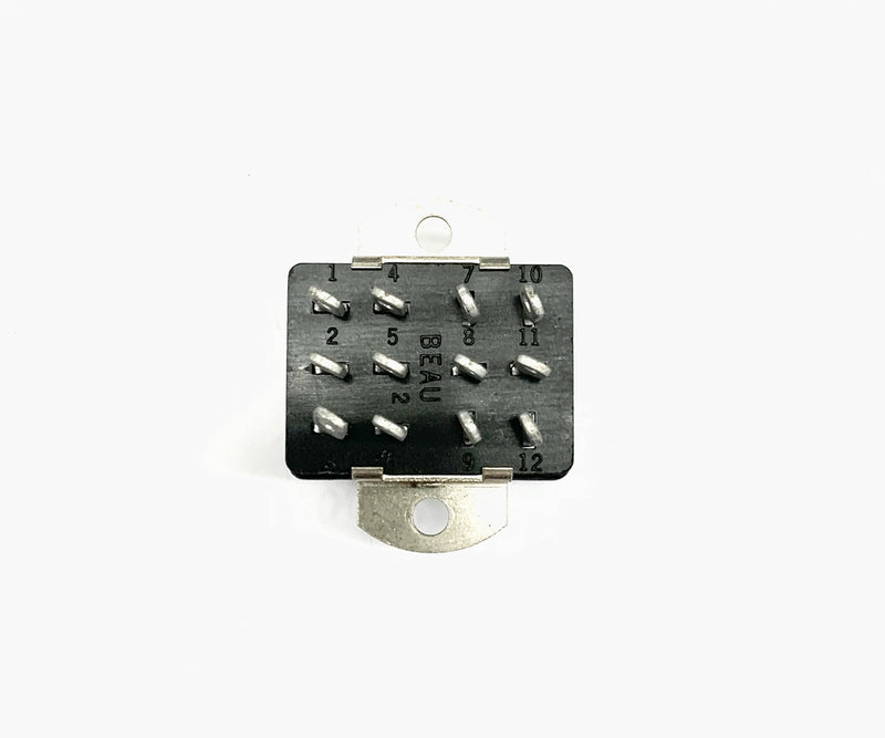 Cinch Jones / Beau P312AB, 12 Pin Male Angle Bracket Connector ~ 10A @ 250V AC