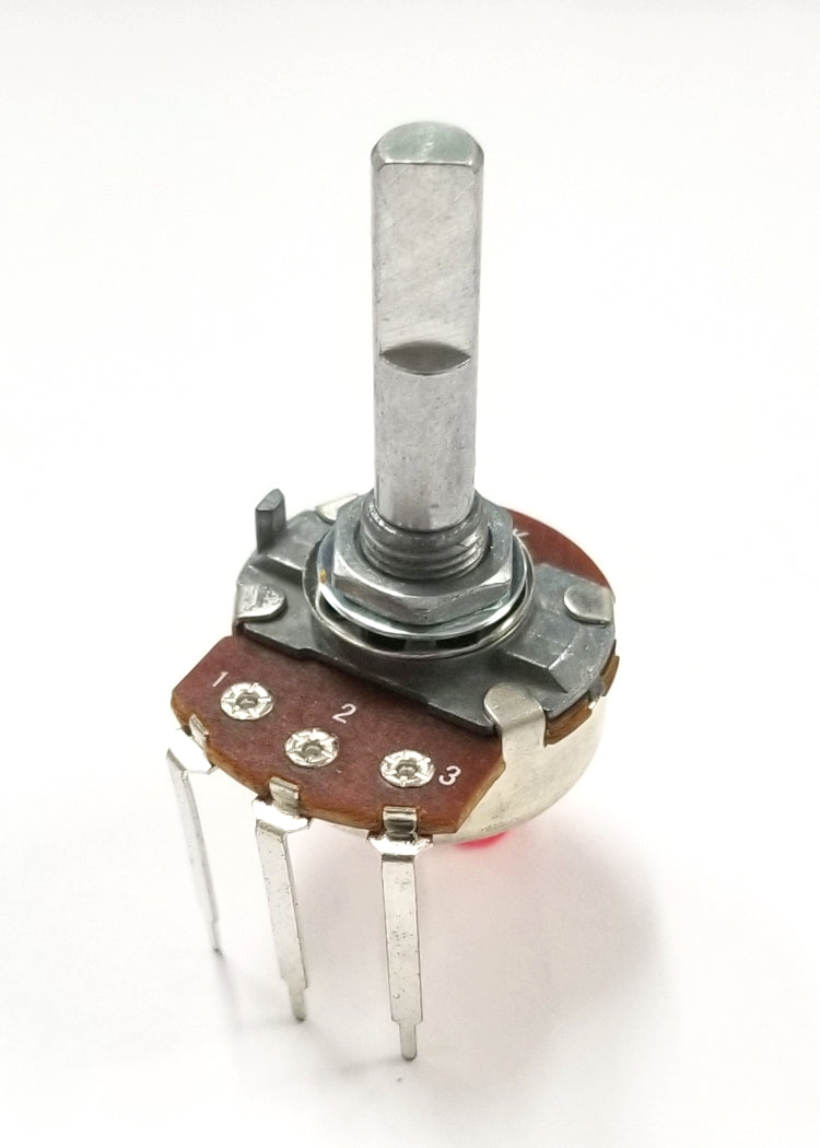 Philmore PC34 10K Ohm Audio Taper Combo Terminal Potentiometer, 24mm Body with 1/4" D Shaft