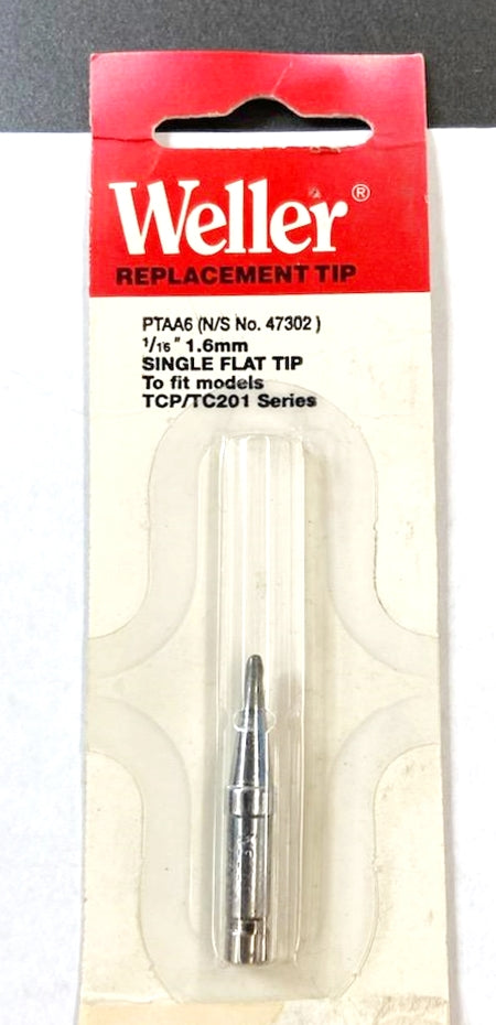 Weller PTAA6 1/16'' 1.6mm 600° Single Flat Tip for TCP/TC201 Series Iron
