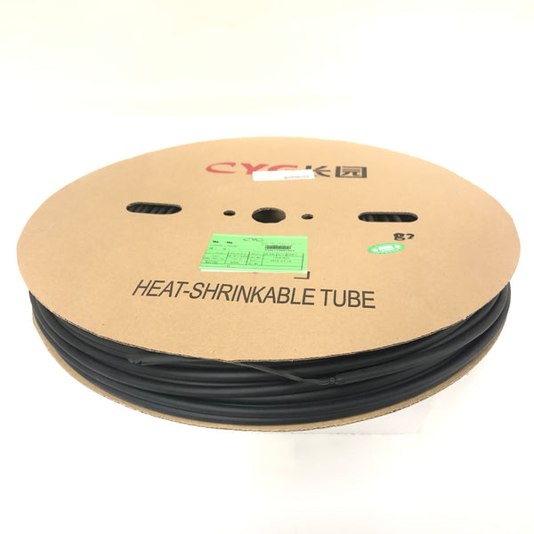 Thermosleeve CYG HST14330, BLACK 1/4" 2:1 Heat Shrink ~ 200 Foot Roll