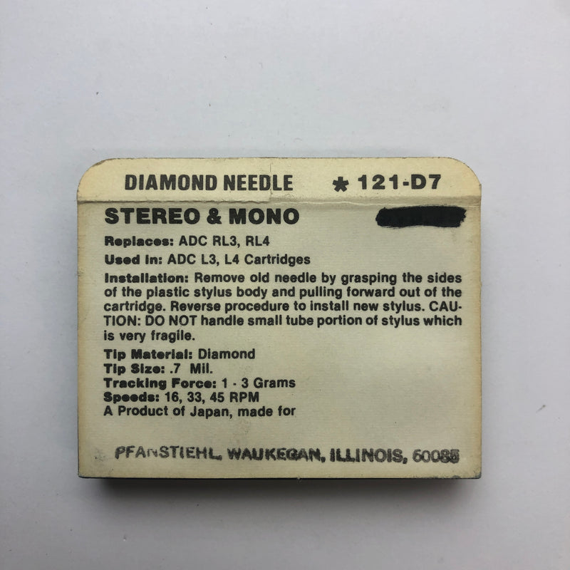 Pfanstiehl 121-D7 Diamond Needle