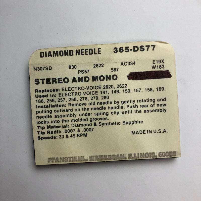 Pfanstiehl 365-DS77 DISC. Diamond Needle