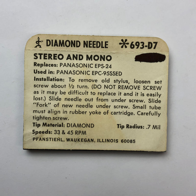 Pfanstiehl 693-D7 Diamond Needle
