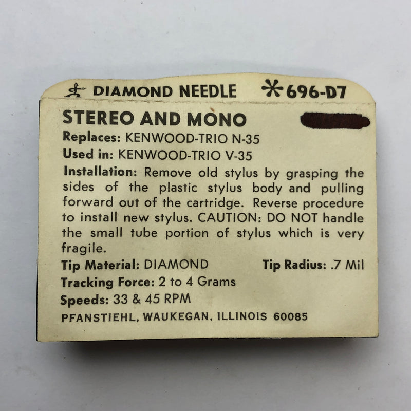 Pfanstiehl 696-D7 Diamond Needle