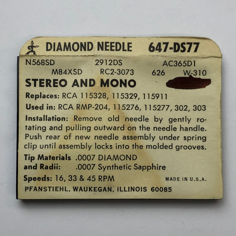 Pfanstiehl 647-DS77 Diamond Needle