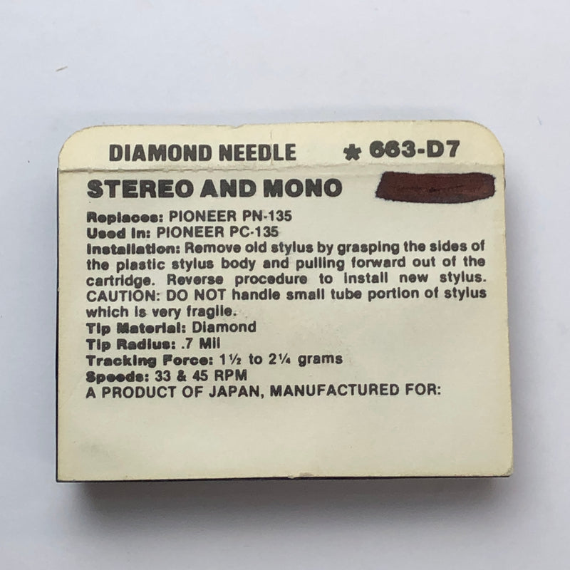 Pfanstiehl 663-D7 Diamond Needle