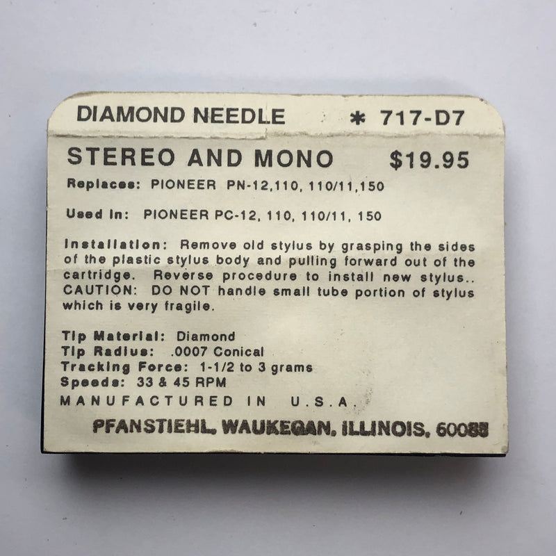 Pfanstiehl 717-D7 Diamond Needle