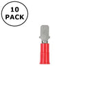 (2811) 0.187" Male Red Vinyl Insulated Quick Disconnects 22-18AWG Wire 10 Pack