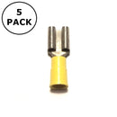 (2802) 0.375" Female Yellow Vinyl Insulated Quick Disconnects 12-10AWG ~ 5 Pack